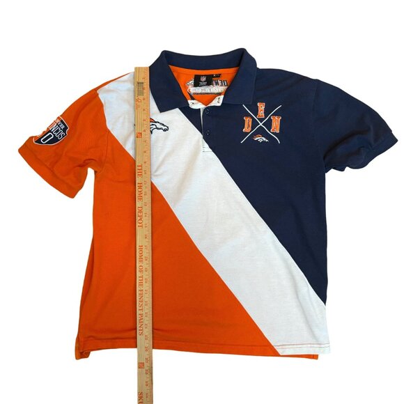 Denver Broncos NFL Team Apparel Rugby Klew Polo Shirt XL Colorblock Orange - Picture 5 of 8